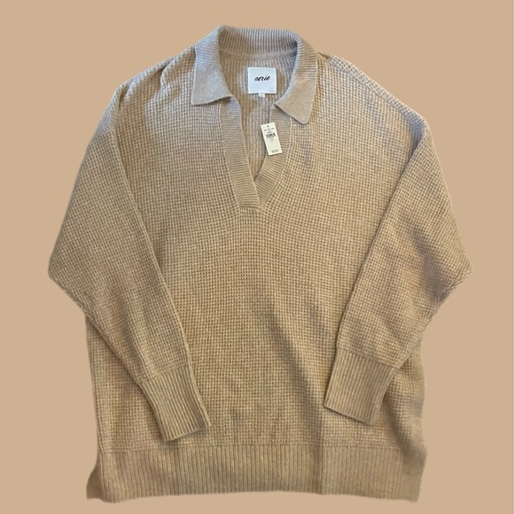 aerie Sweaters - Aerie waffle oversized beige sweater.  sz med